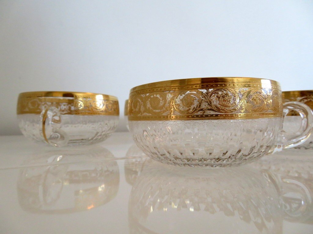 1 Small Crystal Cup From Saint Louis Model Thistle Gold-photo-8