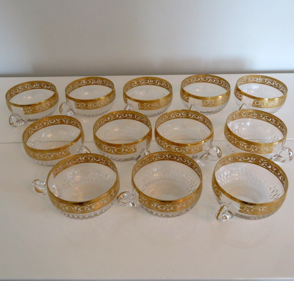 1 Small Crystal Cup From Saint Louis Model Thistle Gold