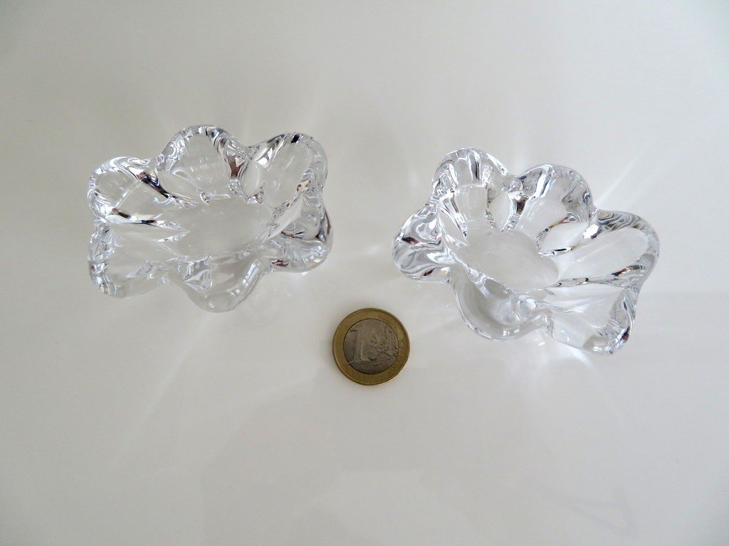 Pair Of Salt And Pepper In Crystal Signed Daum-photo-2