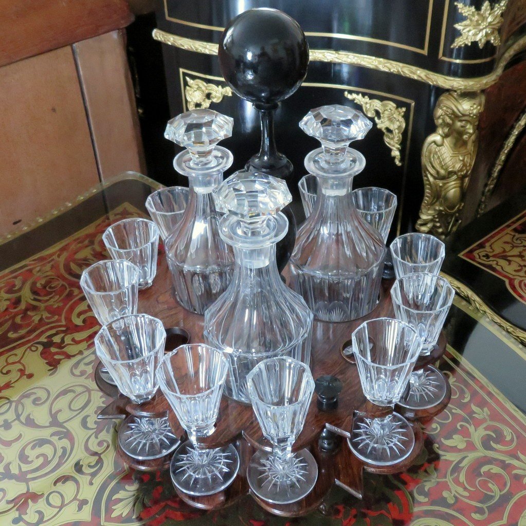 Baccarat Crystal Servant Liquor Cellar, Napoleon III Period