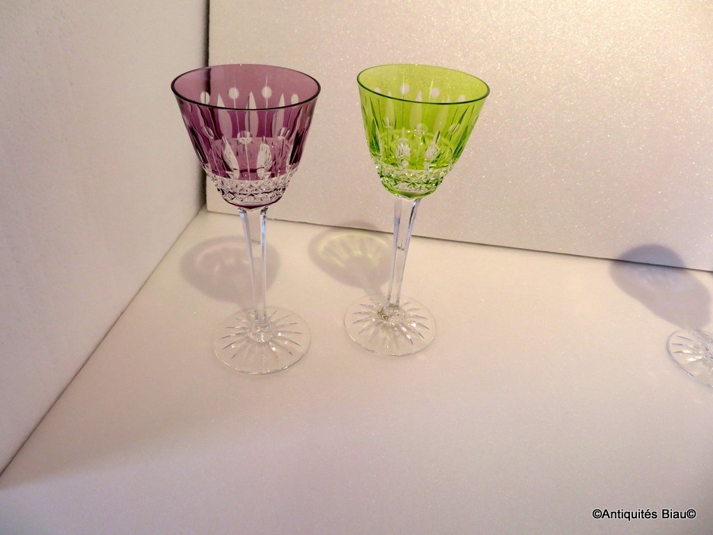 Au Choix Roemer En Saint Louis / Baccarat Cristal Overlay Coloré-photo-3