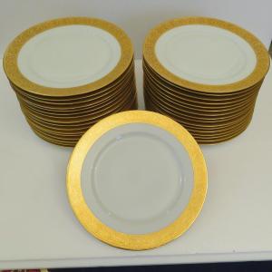 Haviland Thistle Gold Model  In Limoges Porcelain Dinner Flate Plate 