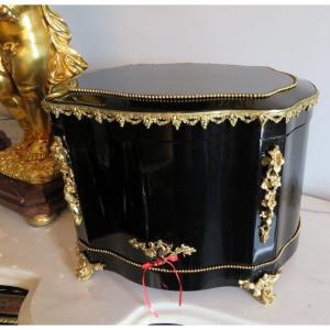 Crystal Tantalus Box Black And Bronze Napoleon III Period 19th