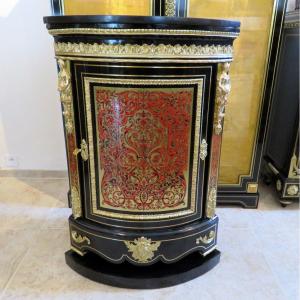  Furniture Of Corner With Pedestal In Boulle Marquetry Napoleon III Period 