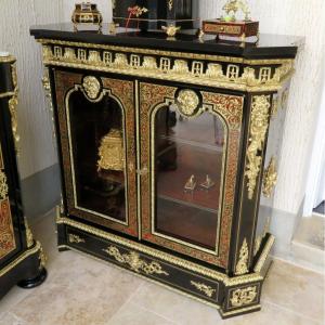 Silverware Cabinet In Boulle Marquetry 19th Napoleon III Period