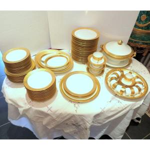Haviland Limoges Porcelain Set Table  Thistle Gold Signed Plate Cup Soup Dish...