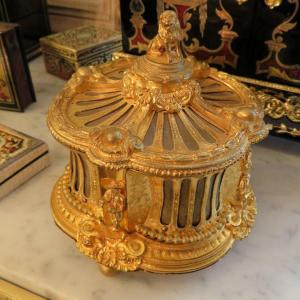 Stamped Boissier Boulle Bronze Jewelry Box Napoleon III Period