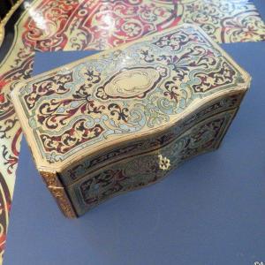  Stamped Etienne Tea Box In Boulle Marquetry Napoleon III Period 19th