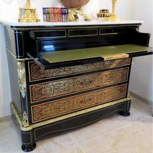  Commode Secrétaire En Marqueterie Boulle époque 19éme