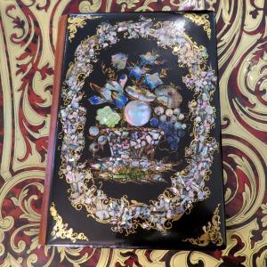 Porte Document Sous Main En Marqueterie De Burgau époque Napoléon III