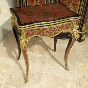 Game Table In Boulle Marquetery, Napoleon III Period 19th