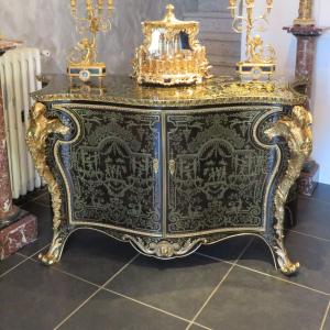 Attribuée à Mellier Commode en marqueterie Boulle époque 19éme Style Régence