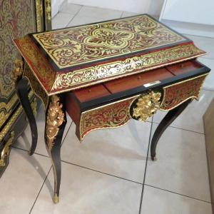 Little Table Desk In Boulle Marquetry 19th Napoleon III Period