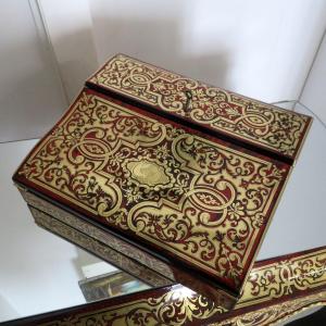 marquée TAHAN Ecritoire en marqueterie Boulle sur toutes ses faces d’époque Napoléon III