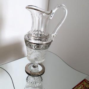 Broc à eau Saint Louis Thistle Platine Cristal signé