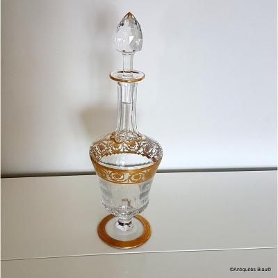Saint St Louis Crystal Decanter Model Thistle Gold