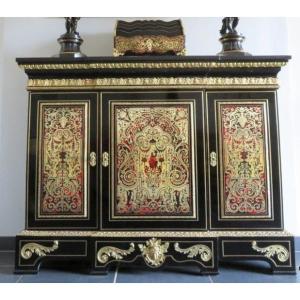  Impressive French Credenza Louis XIV Style In Marquetry Boulle 19th