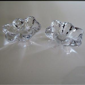 Pair Of Salt And Pepper In Crystal Signed Daum