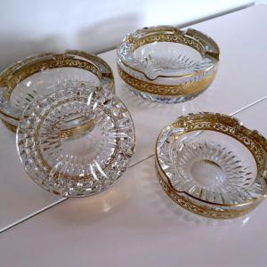 Crystal Ashtray From Saint Louis Model Thistle Gold Signed Perfect Condition Price For 1