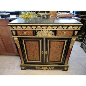 Cabinet L XIV With 2 Drawers In Boulle Marquetry Napoleon III Period