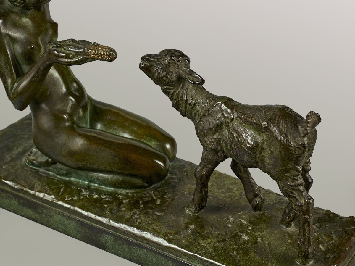 Bronze Arts Deco - M. Courbier - BARBEDIENNE Fondeur, patine exceptionnelle-photo-2