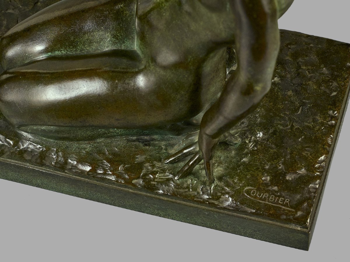 Bronze Arts Deco - M. Courbier - BARBEDIENNE Fondeur, patine exceptionnelle-photo-4