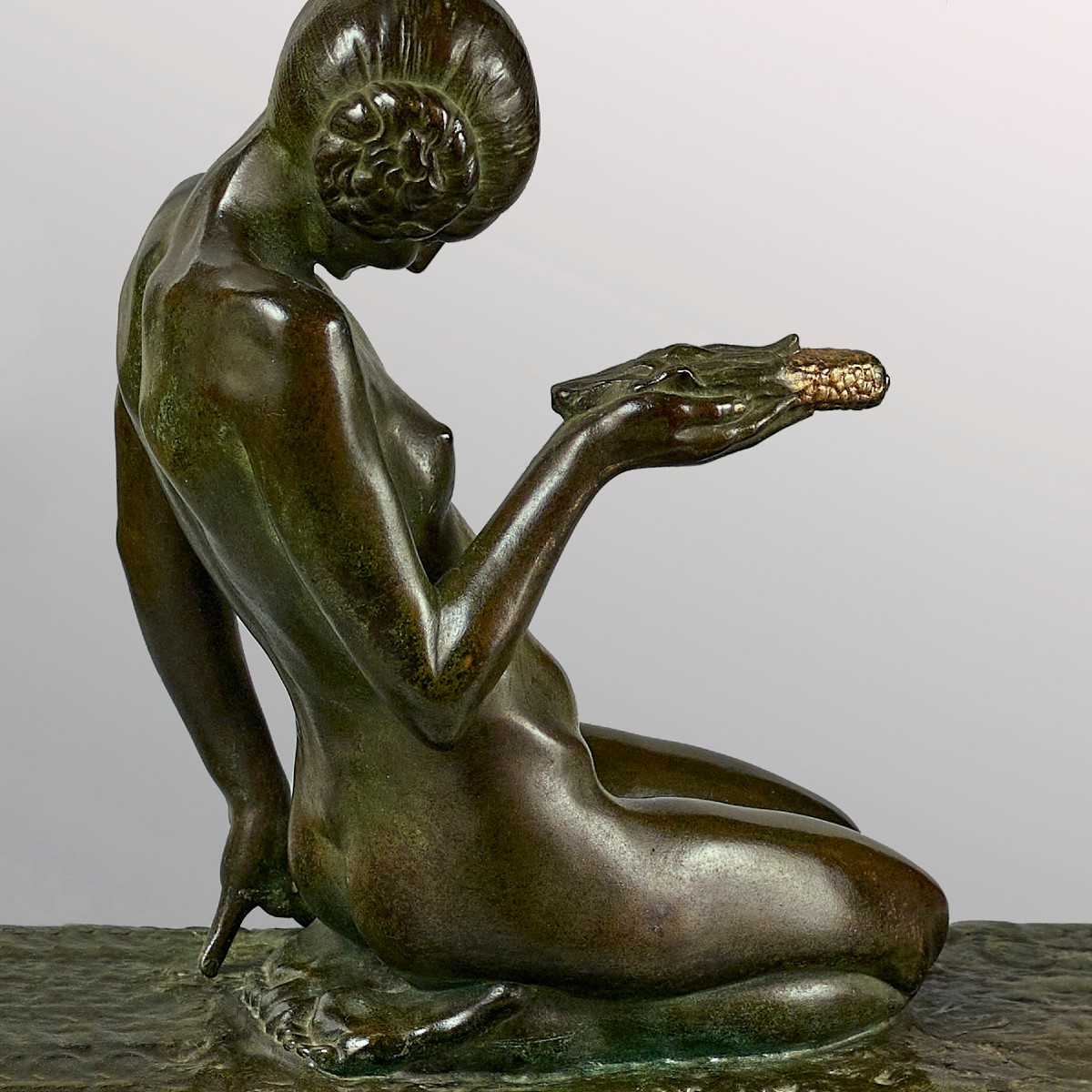 Bronze Art Deco - M. Courbier - Barbedienne Foundry, Exceptional Patina