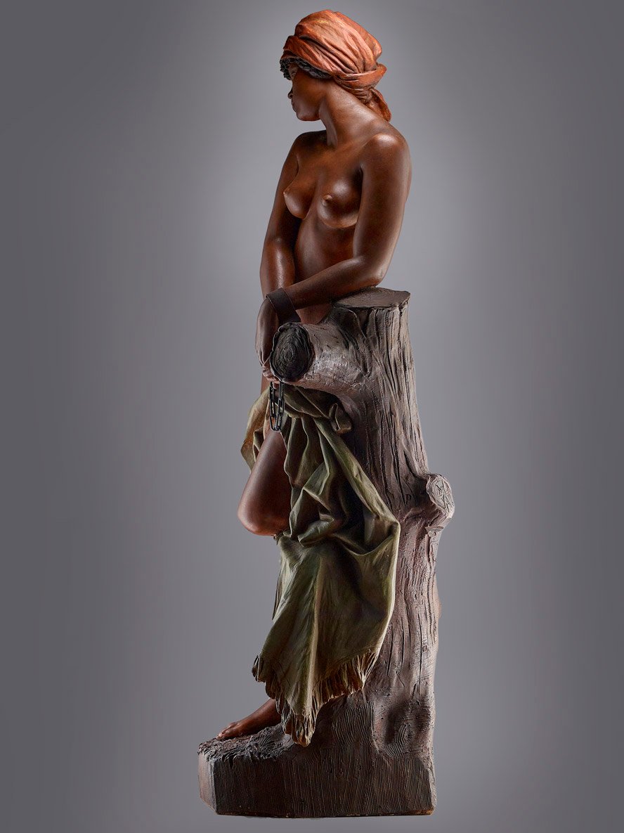 Grande F. GOLDSCHEIDER (1845-1899) - Esclave au turban - fin 19e-photo-4