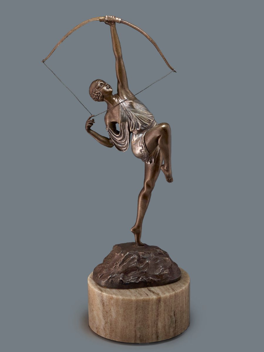 Pierre Le Faguays - Diane Chasseresse - Bronze Art Déco / SUSSE-photo-3