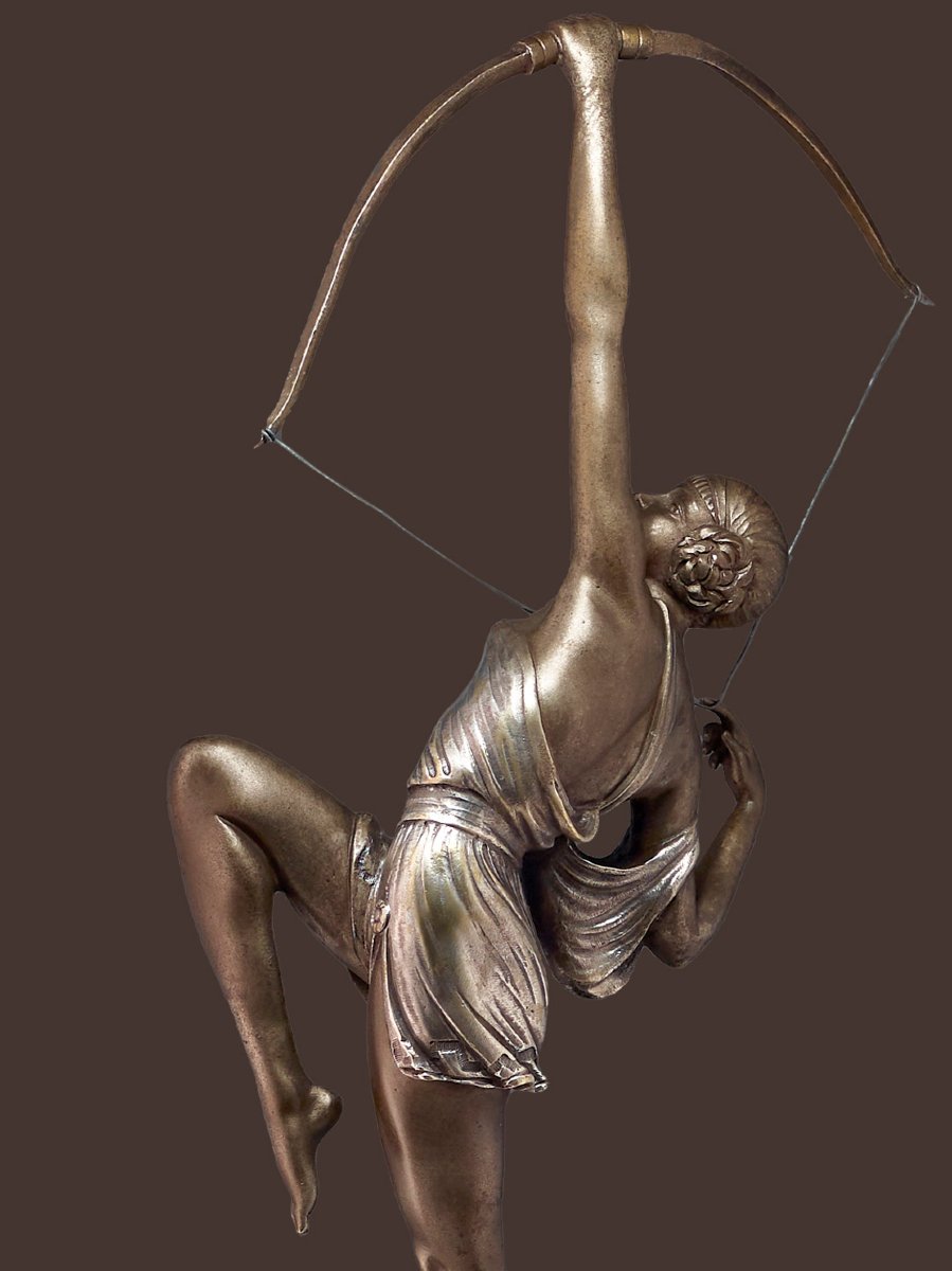  Pierre Le Faguays - Diane Chasseresse - Bronze Art Déco / SUSSE-photo-1
