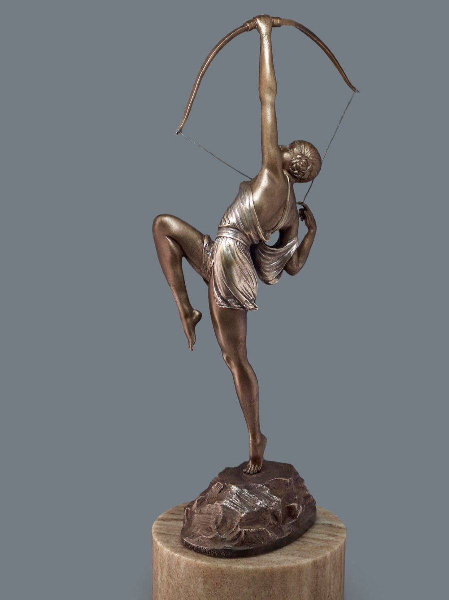  Pierre Le Faguays - Diane Chasseresse - Bronze Art Déco / SUSSE-photo-4