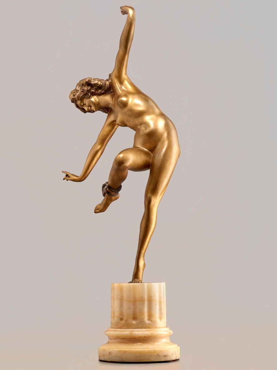 Claire Colinet (1880-1950) ''Cleopatre''. Bronze signé 1920 - Arts Déco-photo-1