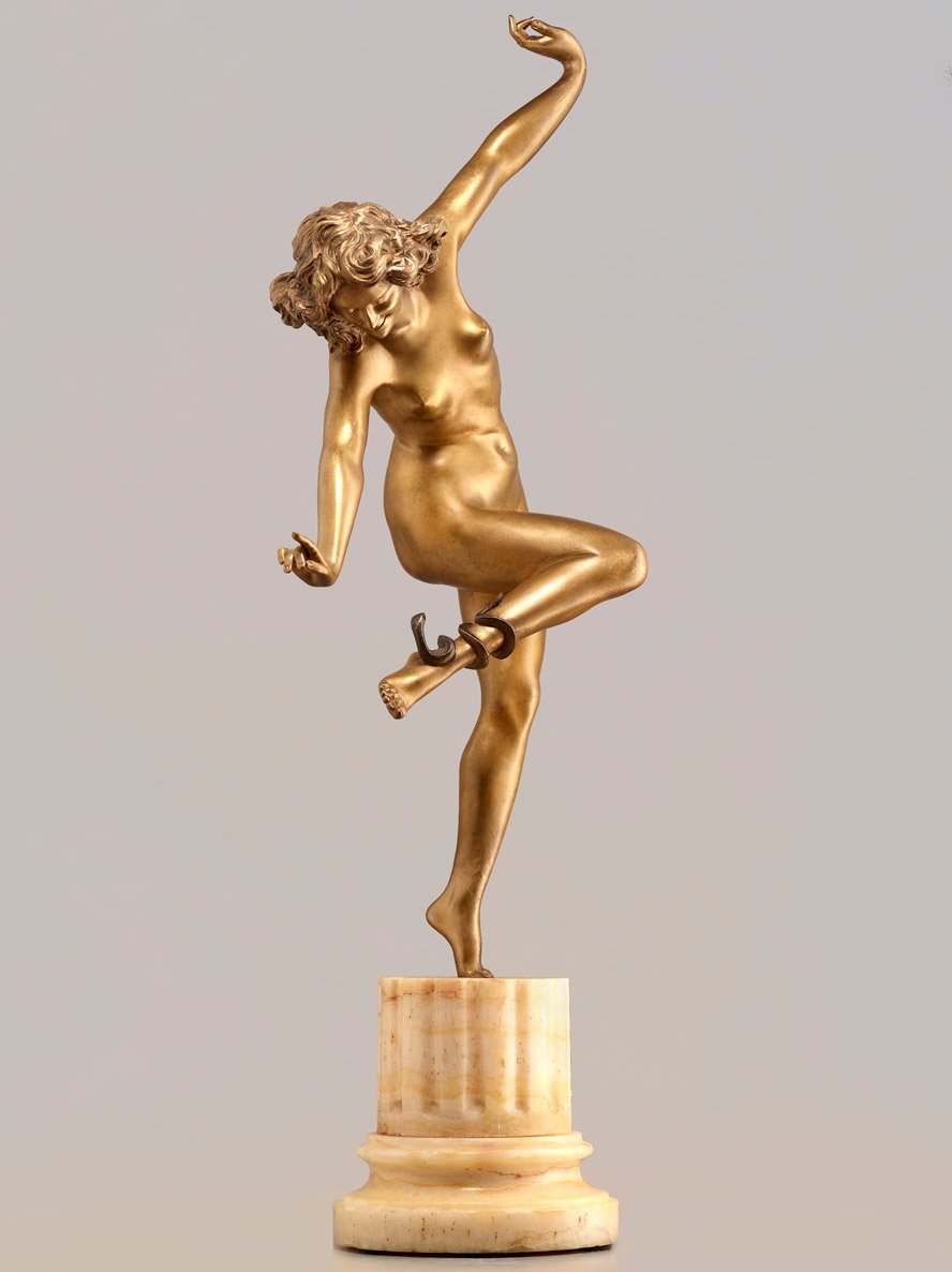 Claire Colinet (1880-1950) ''Cleopatre''. Bronze signé 1920 - Arts Déco-photo-4