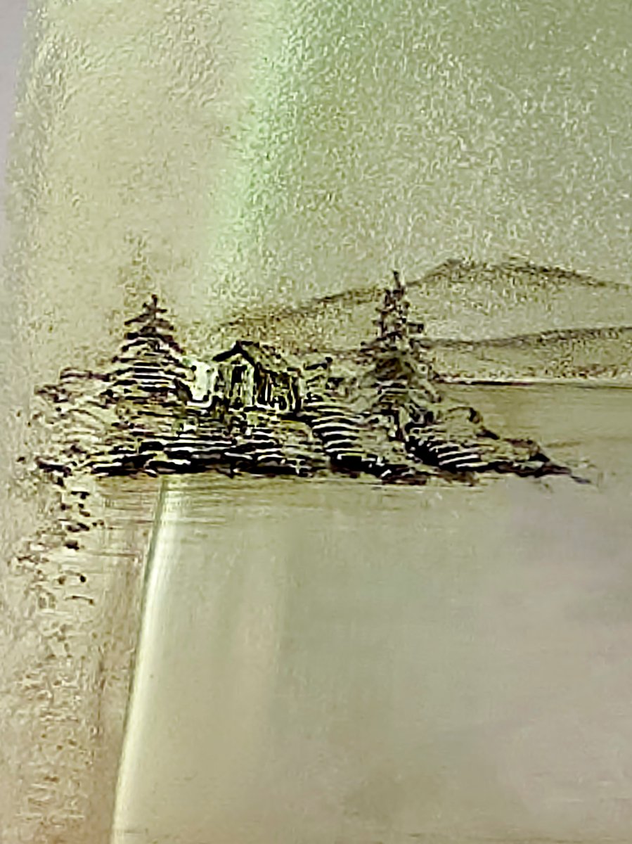 Vase Daum Nancy - circa 1900 – Verre sablé & camée, paysage, dégradé vert vif-photo-1