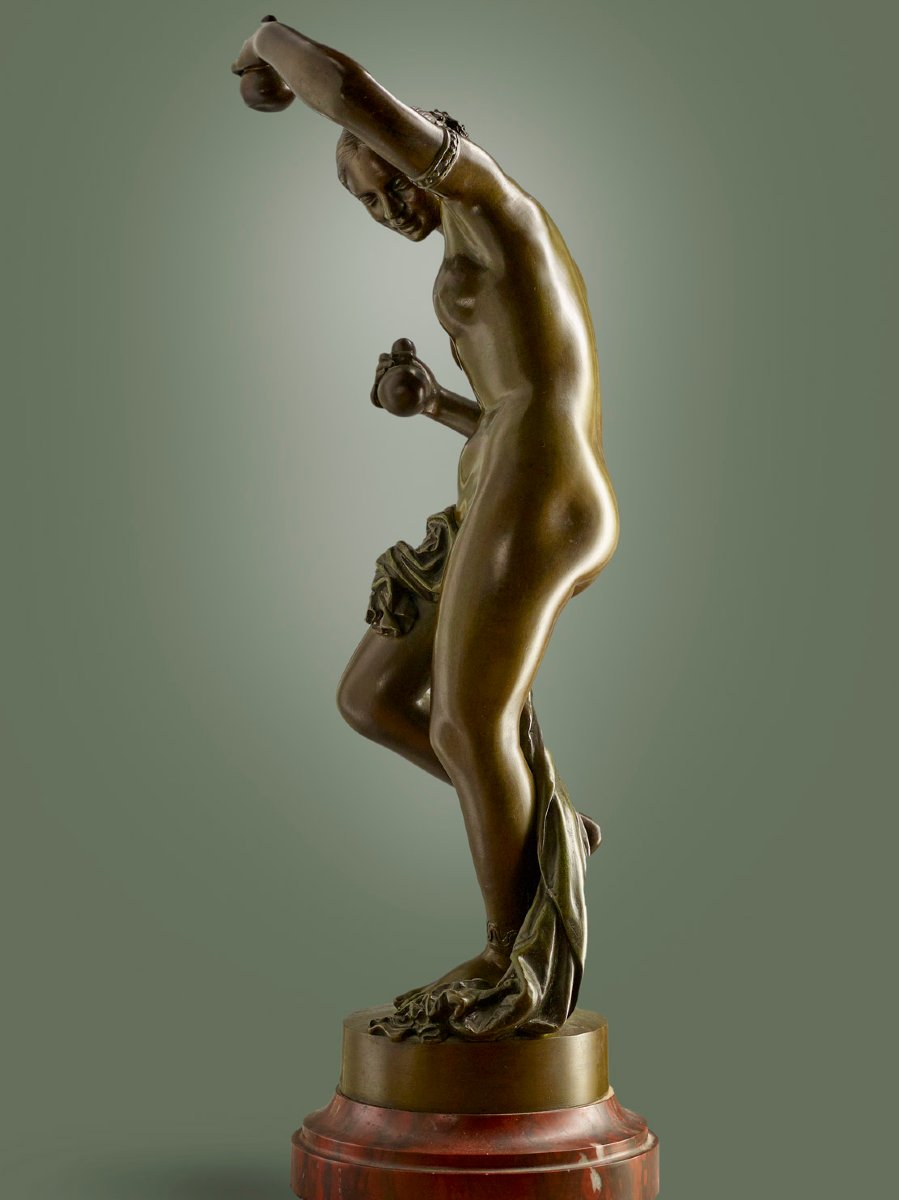 James Pradier (1790 - 1852) - Antique Bronze - Oriental Dancer With Gourds-photo-6