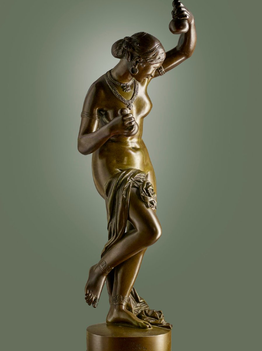 James Pradier (1790 - 1852) - Antique Bronze - Oriental Dancer With Gourds-photo-7