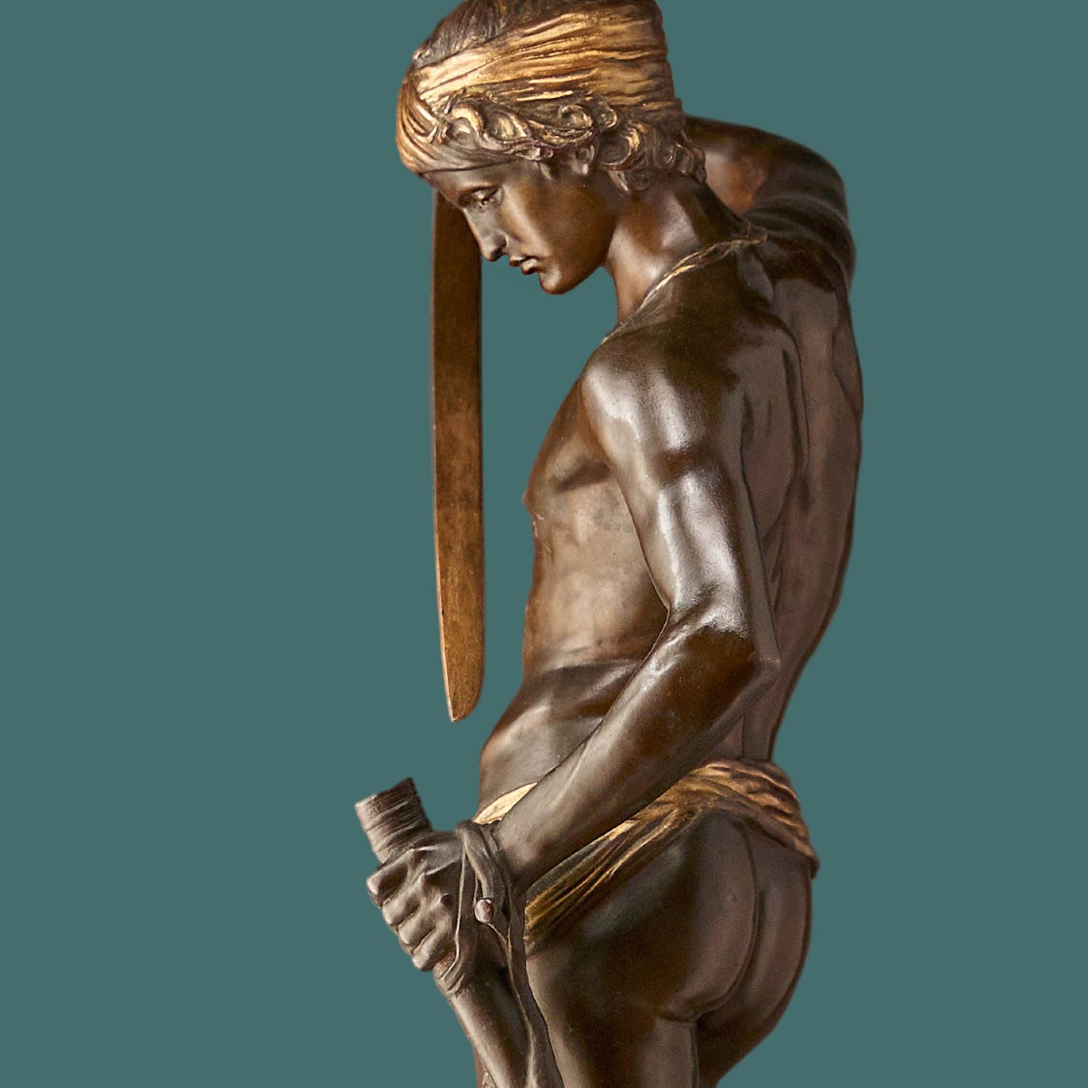 Large Sculpture By Anthonin Mercié • Barbedienne • ''david And Goliath''