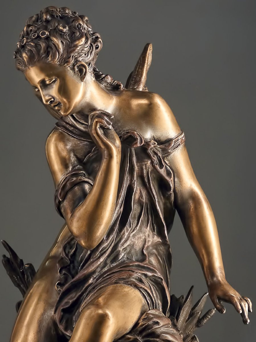 Mathurin Moreau • 19th Century Antique Bronze "ondine"-photo-4