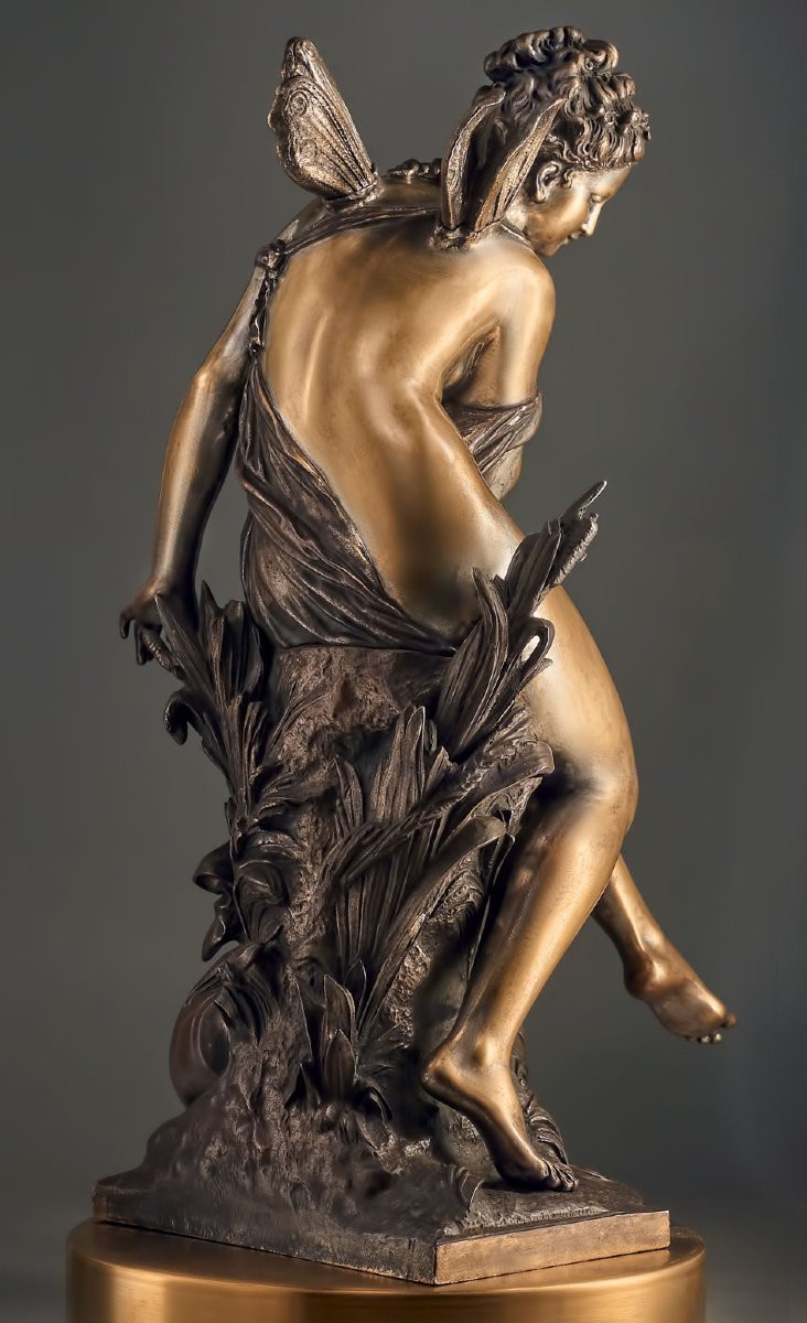 Mathurin Moreau • 19th Century Antique Bronze "ondine"-photo-2
