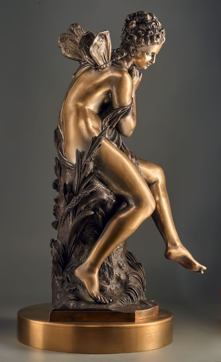 Mathurin Moreau • 19th Century Antique Bronze "ondine"-photo-3