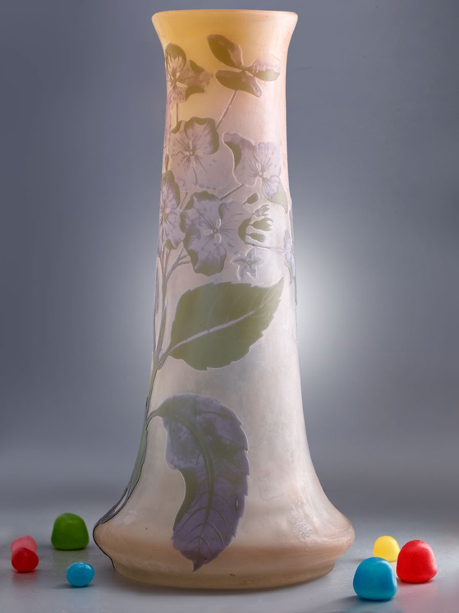 Emile Gallé, vase 25cm - Motif floral - art déco | art nouveau - verrerie-photo-4