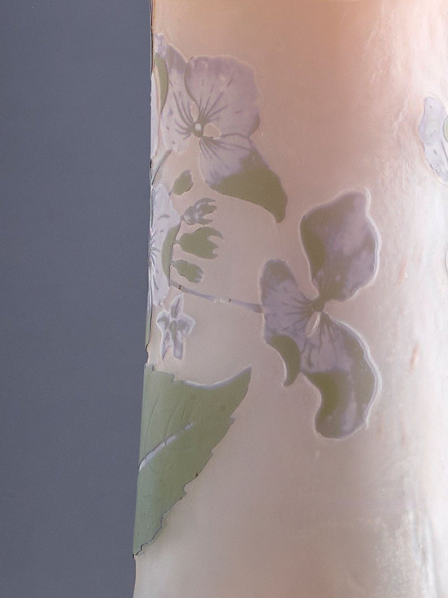 Emile Gallé, vase 25cm - Motif floral - art déco | art nouveau - verrerie-photo-1