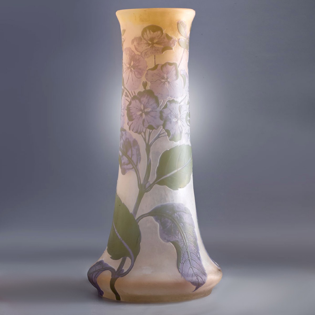 Emile Gallé, vase 25cm - Motif floral - art déco | art nouveau - verrerie