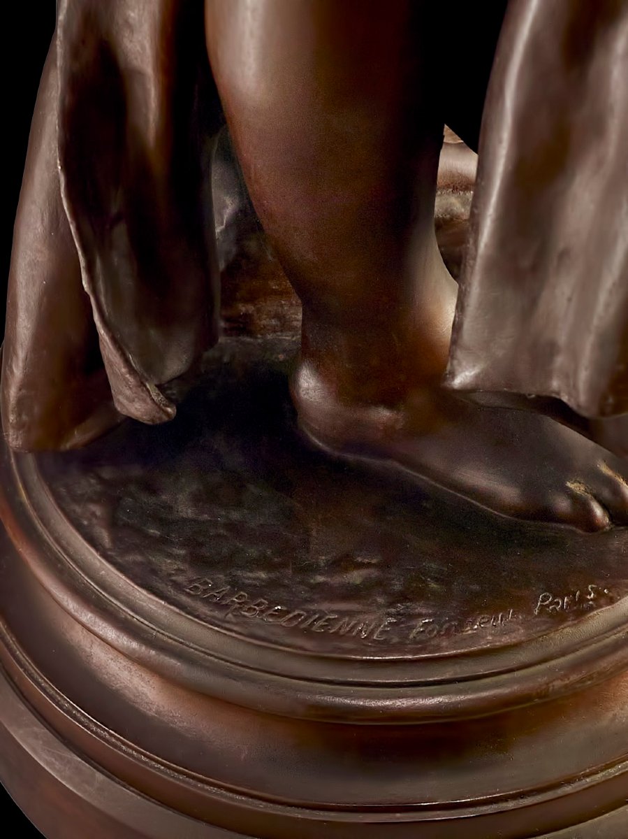 Large Bronze Sculpture By Eugène Delaplanche (1836-1891). Allegory Of Music-photo-5