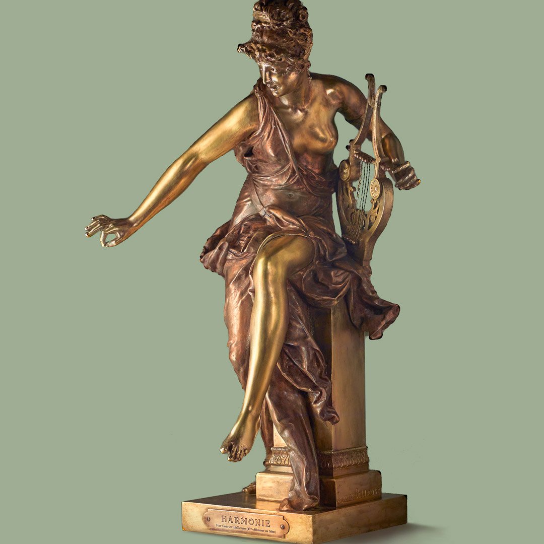 Carrier-Belleuse : HARMONIE Grand Bronze ancien 19e-photo-3
