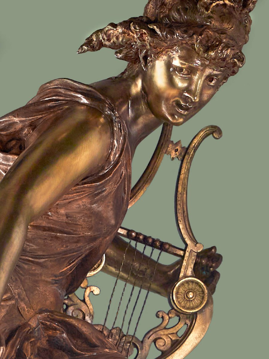 Carrier-Belleuse : HARMONIE Grand Bronze ancien 19e-photo-5