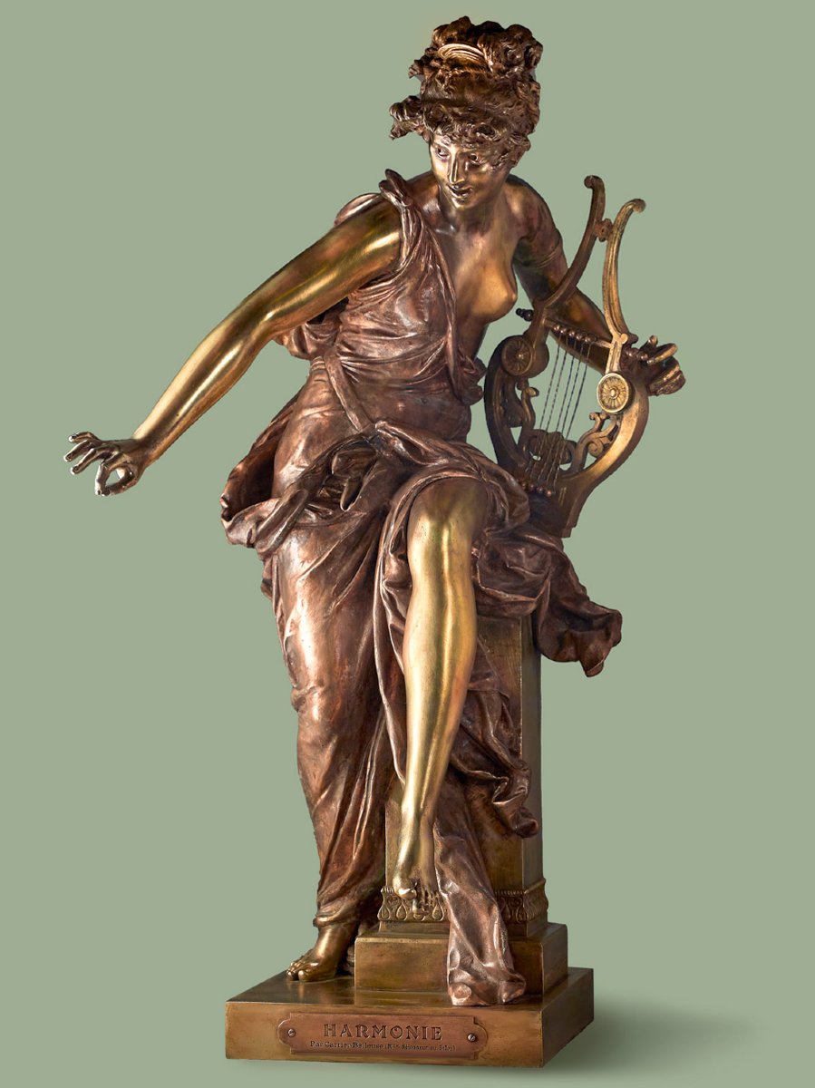 Carrier-Belleuse : HARMONIE Grand Bronze ancien 19e-photo-6