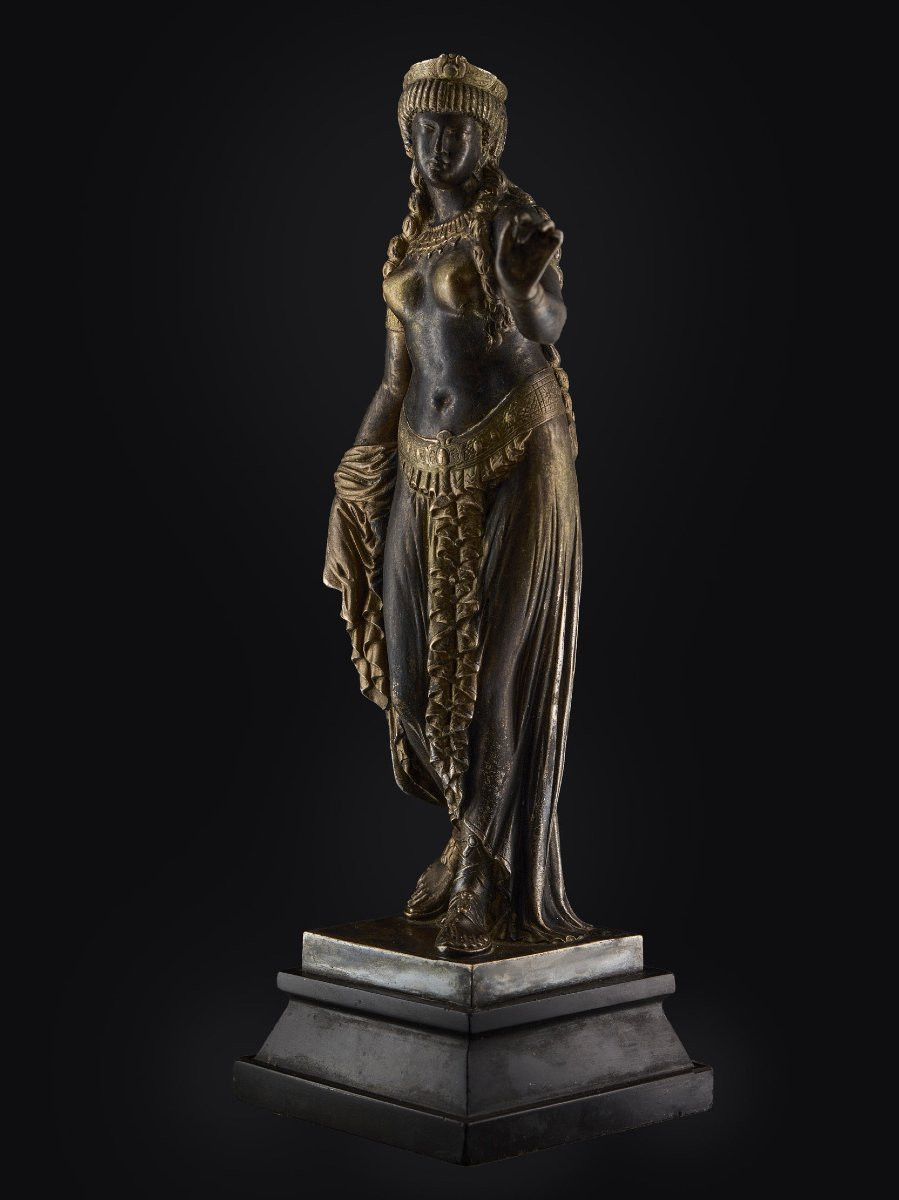 CLESINGER,  fonte ancienne d'édition, en bronze argenté, ''Danseuse orientale''-photo-4