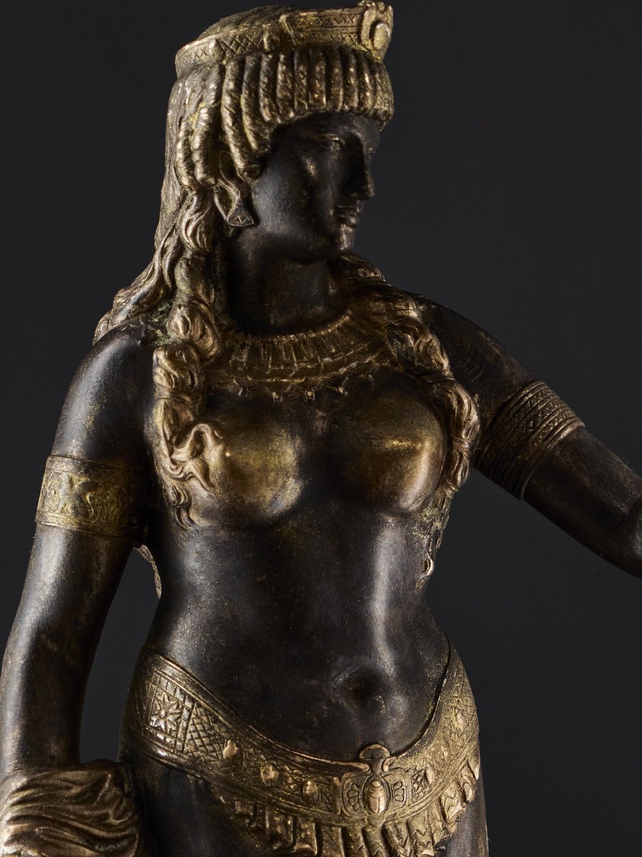 CLESINGER,  fonte ancienne d'édition, en bronze argenté, ''Danseuse orientale''-photo-6