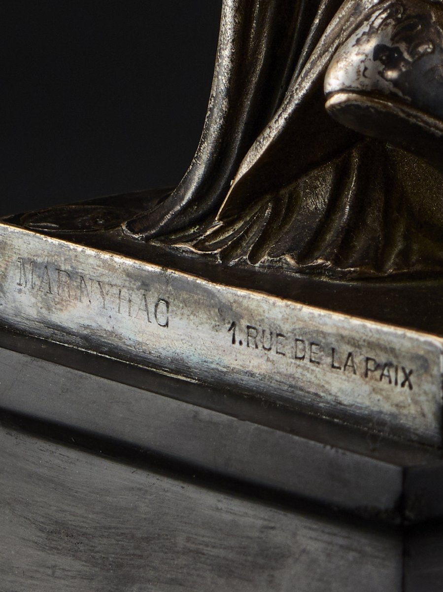 CLESINGER,  fonte ancienne d'édition, en bronze argenté, ''Danseuse orientale''-photo-7